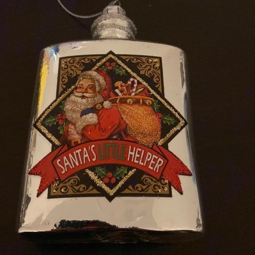 Flask ornament Santa’s Little Helper New